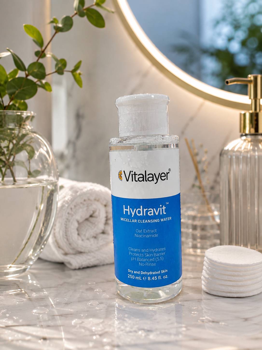 میسلار واتر ویتالیر مدل Hydravit مناسب پوست خشک حجم 250 میلی لیتر