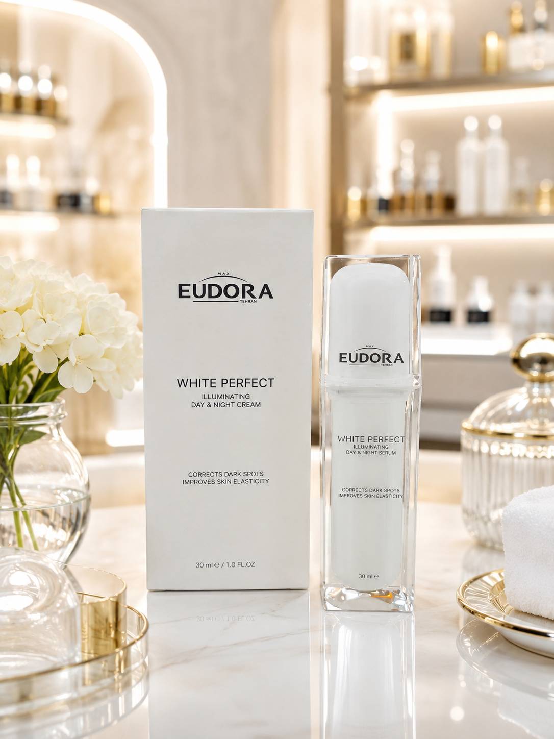 سرم روشن کننده روز و شب ادورامکس مدل White Perfect حجم 30 میلی لیتر