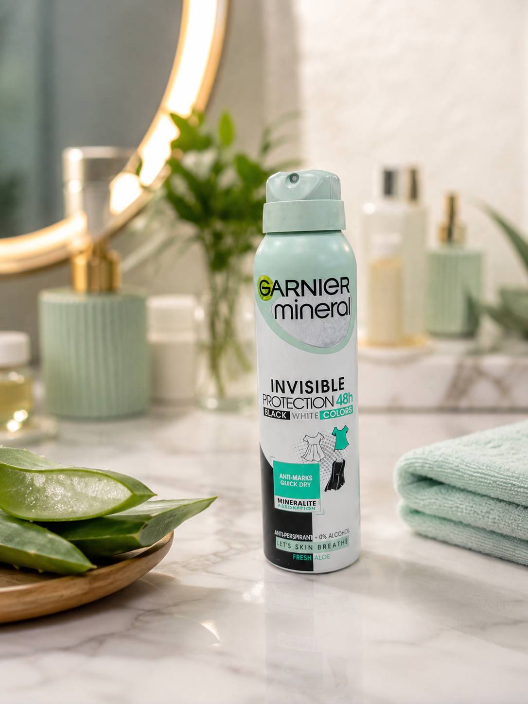 اسپری ضد تعریق 48 ساعته زنانه فرمول ضد لک روی لباس گارنیه مدل Clean Cotton