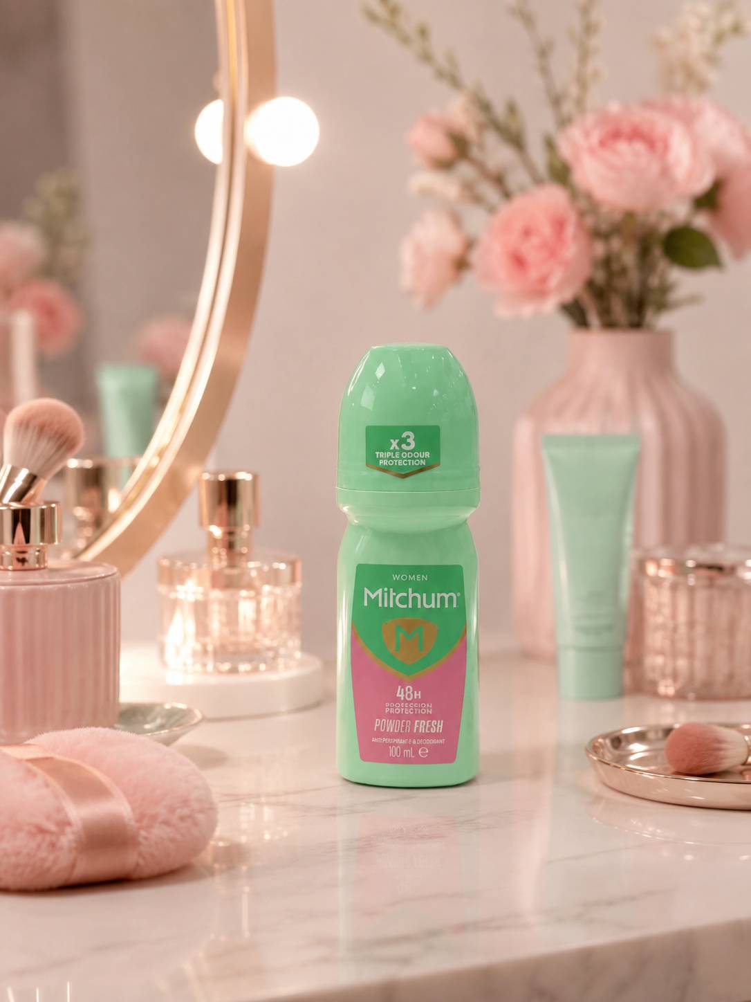 رول ضد تعریق میچام مدل Powder Fresh با رایحه ملایم، محافظت 48 ساعته حجم 100 میلیلیتر