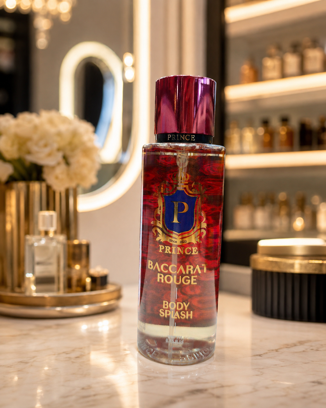 بادی اسپلش زنانه پرنس مدل BACCARAT ROUGE حجم 250 میلیلیتر