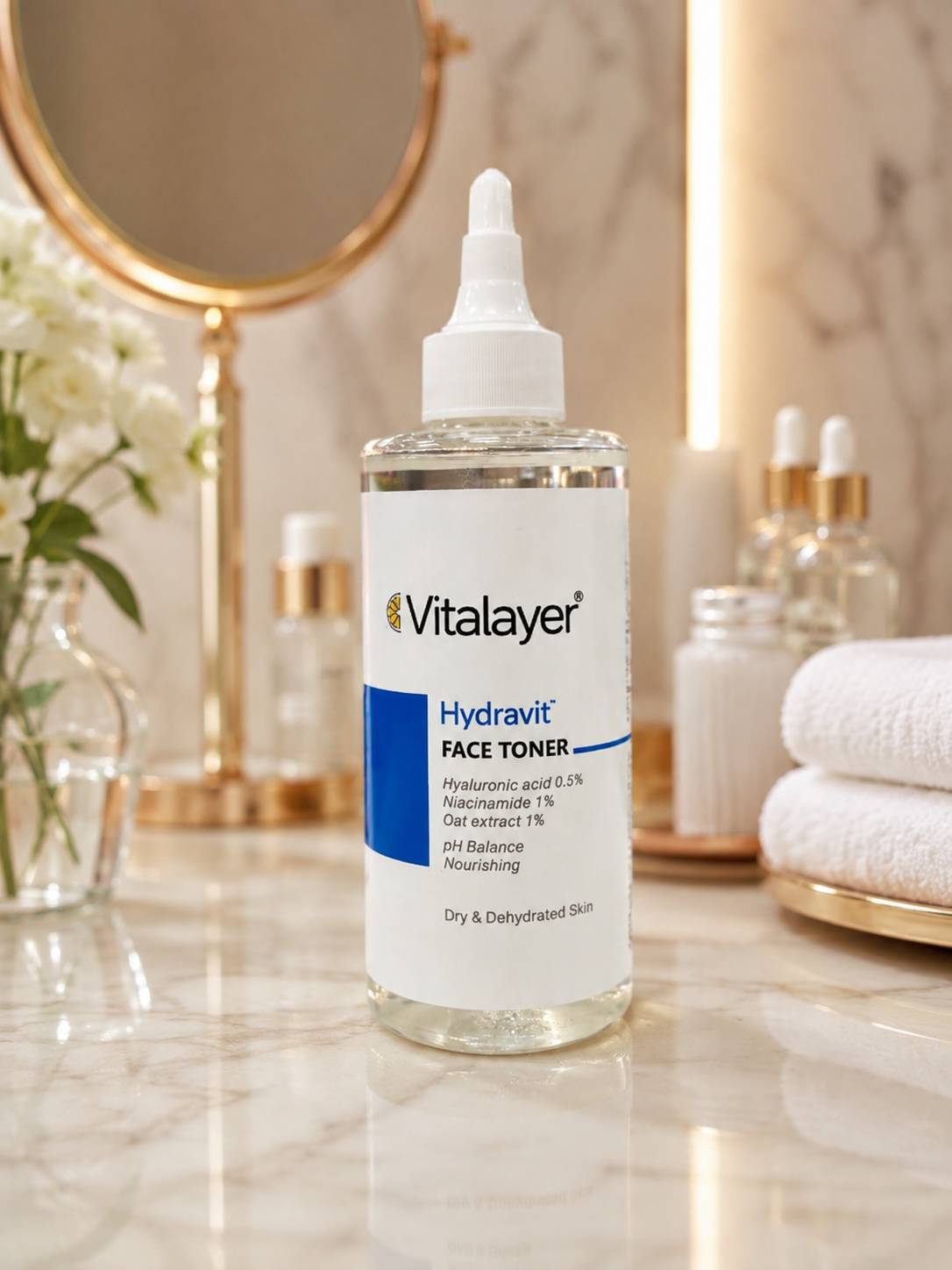 تونر صورت ویتالیر مدل Hydravit مناسب پوست خشک و دهیدراته حجم 200 میلی لیتر